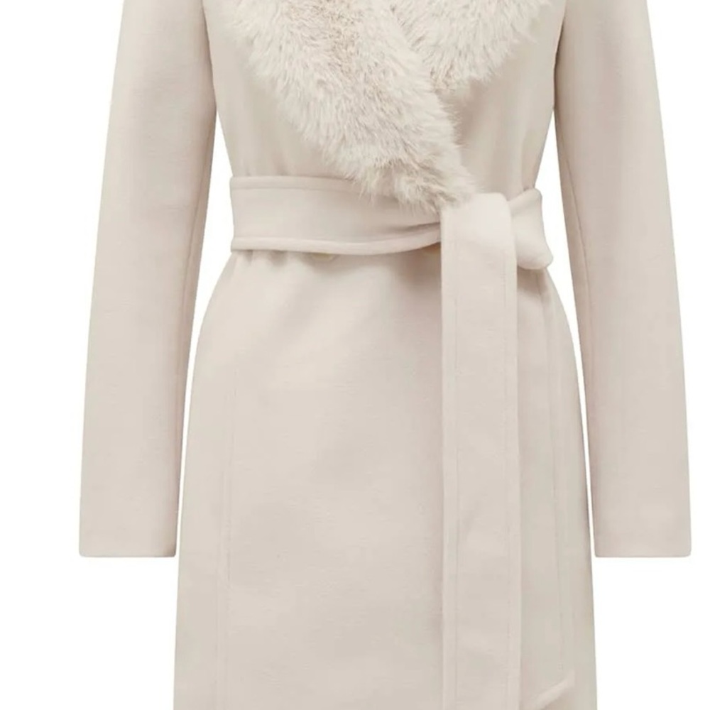 Ever New Coat with Removable Faux Fur Collar/NWOT